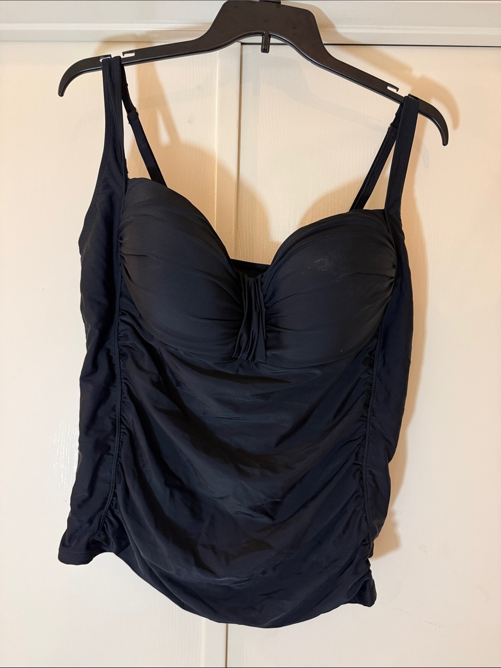 Black Women’s Ruched Tankini Top - Classic Swim